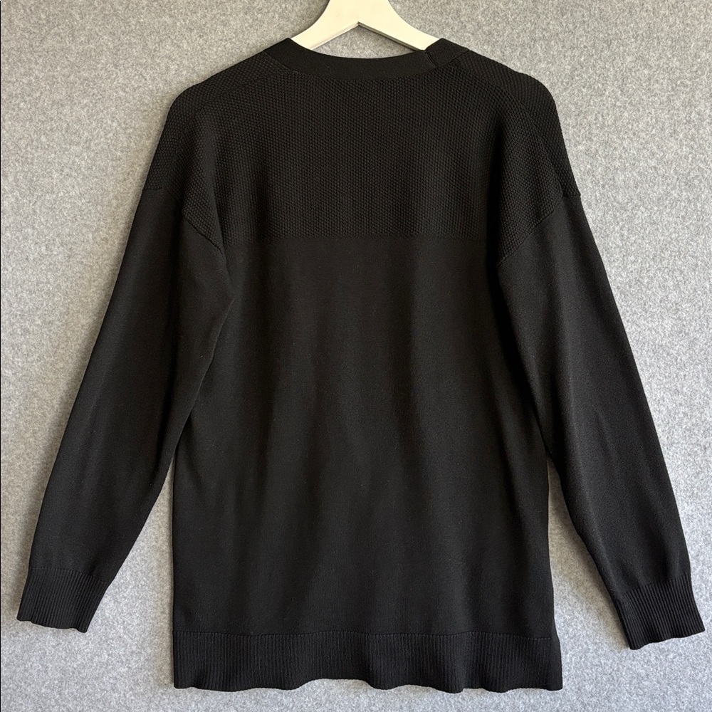 Time and Tru Knit Open Front Sweater M Black - Picture 2 of 8